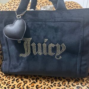 Juicy Couture Black Tote with Heart Charm